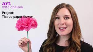 make a flower out of tissue paper easy