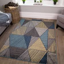 geometric ochre living room rug