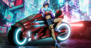 2560x1440 Neon Tron Bike Girl 4k 1440P ...