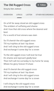 the old rugged cross song by alan