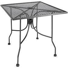 dark grey metal mesh outdoor table