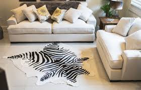 real cowhide rug zebra black stripes on