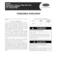 Carrier Air Conditioner Heat Pump Outside Unit Manual L1001370