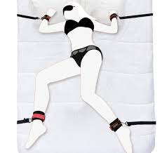 Bed Restraints Kit for Couples Sex Under Bed Bondage Eye Mask Blindfolds  Soft Wrist and Ankle Handcuffs with Restraint Straps Rope Fits Most Size  Mattress (A) : Amazon.com.au: Health, Household & Personal