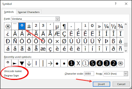 how to insert degree symbol in excel