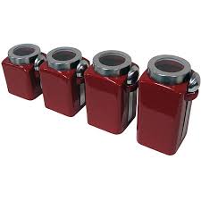 Whether you're looking to buy kitchen canisters & jars online or get inspiration for your home, you'll find just. Mainstays 4 Piece Canister Set Crimson Walmart Com Walmart Com