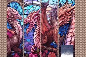 3d Stained Glass Dragons Designs Png