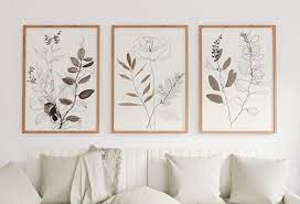 Botanical Line Art Set Of 3 Prints