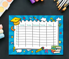 Weekly Printable Daily Schedule Home School Planner Family Planner Letter