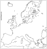 Collection Of Blank Outline Maps Of Europe