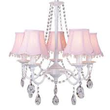 Pink Lamp Shade Girls Room Lighting 5 Light Crystal Kids Room Ceiling Chandelier Ebay