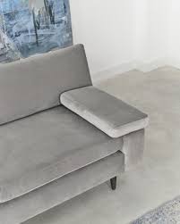 Scandinavian Helsinki Grey Velour Sofa