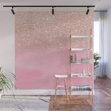 Hand Painted Pink Watercolor Wall Mural