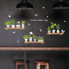 Fresh Bonsai Plant Wall Sticker Coffee