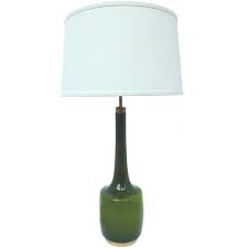 1960s Green Glass Table Lamp By Kastrup