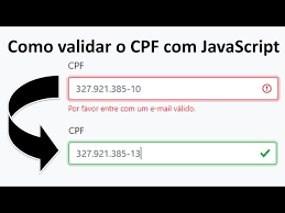 como validar cpf com javascript e