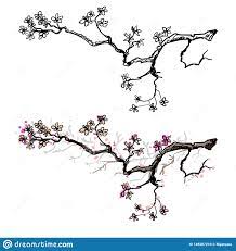 Fleur De Fleurs De Cerisier Du Japon Fleur De P?che D'ensemble Et De  Silhouette Illustration de Vecteur - Illustration du isolement, noir:  148287210