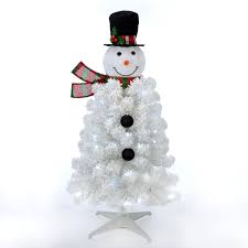 All of our artificial christmas trees are flame retardant, include stands and are shipped in sturdy cardboard boxes which you will also find convenient for storage purposes of your prelit christmas tree in the off season! Holiday Time Pre Lit Led White Conical Snowman Artificial Christmas Tree 3 5 Walmart Com Walmart Com