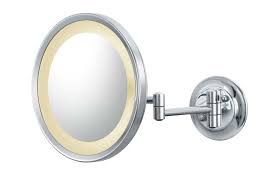 round magnified mirror with switchable