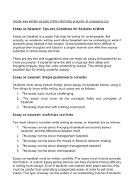 calam eacute o essay on baseball tips and guidelines for students to write essay on baseball tips and guidelines for students to write