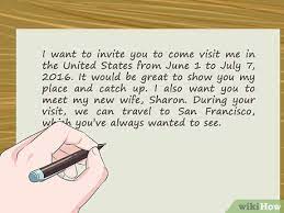 an invitation letter for a visa