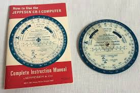 1968 Jeppesen Cr 1 Computer And Handbook In Case Vintage