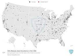 number of ulta beauty locations in the
