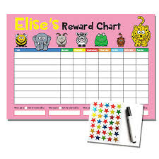 Personalised Pink Reward Chart Kids Childrens Sticker Star Chart Wipe Clean Ebay