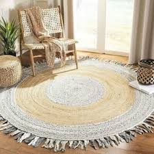 round rug jute cotton area carpet