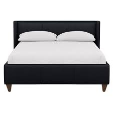 colton leather platform bed with low