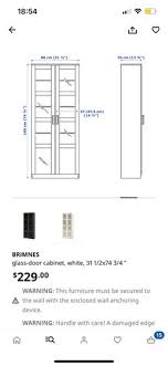 Ikea Brimnes Glass Door Cabinet White