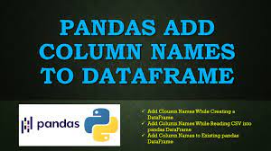 pandas add column names to dataframe