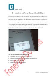 Use iphone without sim card or phone number. How To Activate And Use An Iphone Without Sim Card By Ansel Moore Issuu