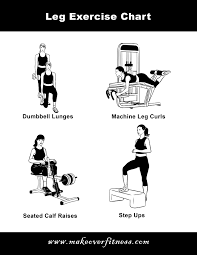 printable leg exercise chart for women