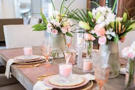 While it's getting colder and colder outside these inspirational wedding ideas bring you back to the hot and fun summer days and. Blush Pink And Gold Table Setting Home With Holliday