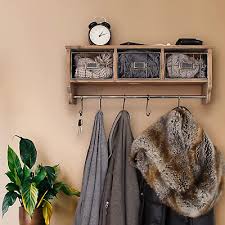 Rustic Coat Rack Wall Mounted Shelf