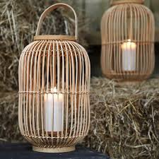 Hanging Rattan Lantern With Candle