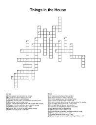 things in the house crossword puzzle