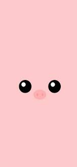 minimal pink piggy cute eyes iphone