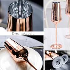 Tall Rose Gold Champagne Glasses