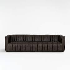 Furniture lothan 87 leather queen sleeper, created for macy's. Cosima Leather Channel Tufted Sofa Crate And Barrel