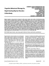 Pdf Cognitive Behavioral Therapy For Rapid Cycling Bipolar