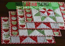 This week we will be working the beautiful holiday placemat by our host carolyn, from the purple poncho.i love a festive holiday table and this bright stripe is the perfect backdrop to christmas china. Christmas In August Pinwheel Star Table Runner Placemats And More The Crafty Quilter