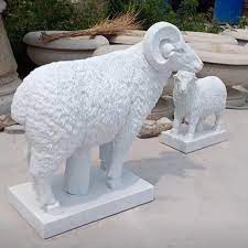 china marble animal garden sheep statue