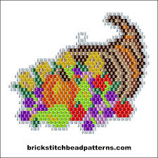Brick Stitch Bead Patterns Journal Thanksgiving Cornucopia