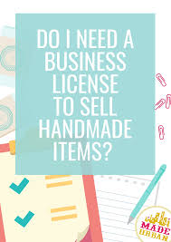 business license to sell handmade items