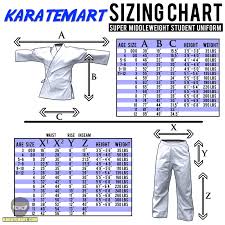 new detailed uniform sizing charts