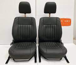 Black Fluted Leather Pair Seat Retrim