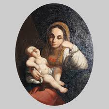 На коленях у анны сидит её дочь дева мария, на руках у которой, в свою очередь, находится младенец иисус. Madonna S Mladencem Stupinskij Zal Arzamasskij Istoriko Hudozhestvennyj Muzej Artefact