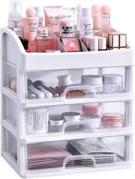 makeup organizer with 3 drawers